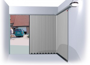Porte de garage à déplacement latéral