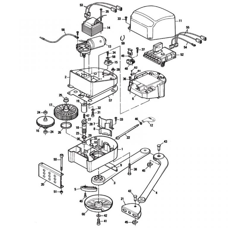 Vue éclatée du Nice Pop 7124 moteur maître de l’automatisme de portail — free download