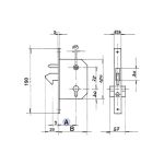 Serrure 447P à  crochet portail coulissant