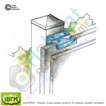 Dessin coupe plaque guide portail coulissant à 4 rouleaux reglables