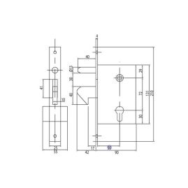 Serrure 447 à  crochet portail coulissant