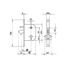 Serrure 447P à  crochet portail coulissant