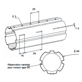 ZF64 3m Tube enroulement volet roulant 