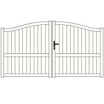 Portail Battant Aluminium Habitat BOURGOGNE Chapeau de gendarme Rouge 3000x1650/1800