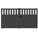 Portail Battant Aluminium Habitat LIMOUSIN Droit Rouge 3500x1350