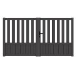 Portail Battant Aluminium Habitat PICARDIE Droit Rouge 3500x1250