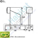 Encombrement butée d'arrêt de portail 120 mm