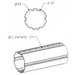 ZF80 2m Tube d'enroulement volet roulant 