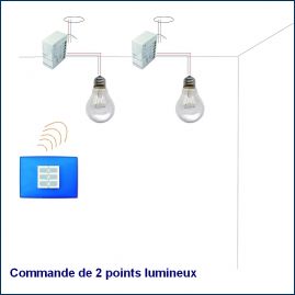 Kit commande radio éclairage Nice WSB 2 points lumineux