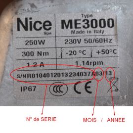 Nice Metroplex Moteur 230V de rechange PRME01R00