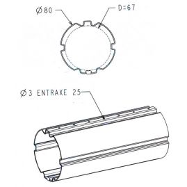 ZF80 3m Tube enroulement volet roulant 