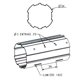 ZF54 1,5m Tube d'enroulement volet roulant 